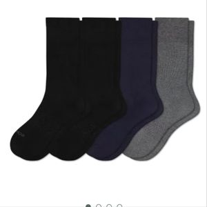 Bombas Men's Dress Calf Sock 4-Pack New black charcoal XL NWT